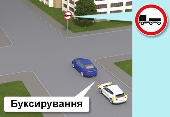 Малюнок до питання 318: Чи дозволено буксирування прямо?