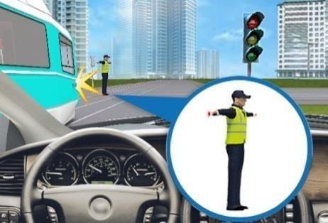 Малюнок до питання 5: Чи дозволено Вам рух у даній ситуації?